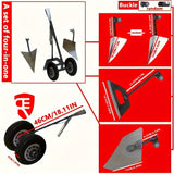 Herramienta de jardín de metal de alta resistencia para todas las estaciones 3 en 1 - Cavar y rastrillar sin esfuerzo con ergonomía, carrito de empuje estable de 2 ruedas para granjas pequeñas, patios traseros y jardines (resistente a la herrumbre), no n