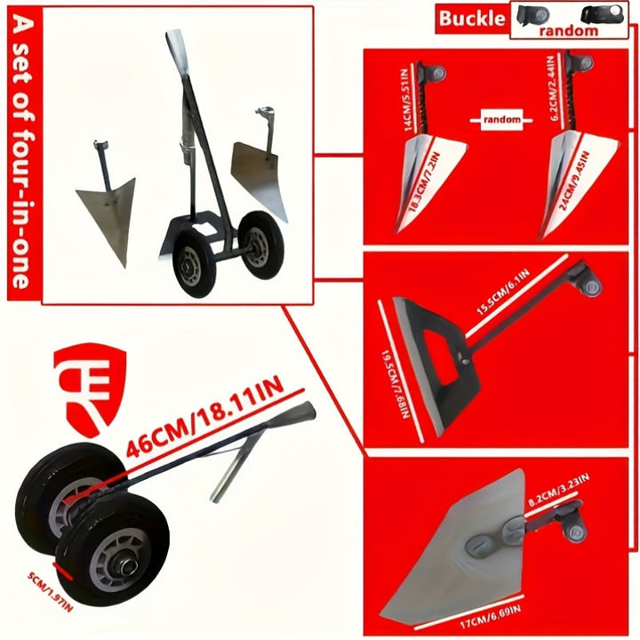 Herramienta de jardín de 3 en 1 para labranza, desmalezamiento y suelto de tierra - Blindaje metálico para todas las estaciones con diseño de rueda antirrobo ergonómico, perfecto para pequeñas granjas/césped/jardín (8)
