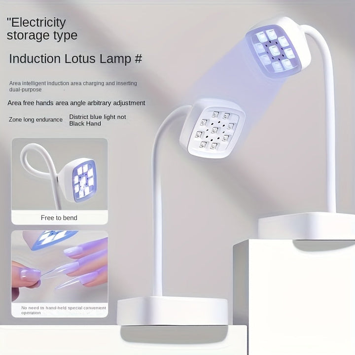 LED Portátil Recargable, Lámpara LED con Botón de Activación, Curado en 30 Segundos para Aplicaciones Rápidas de Uñas de Gel