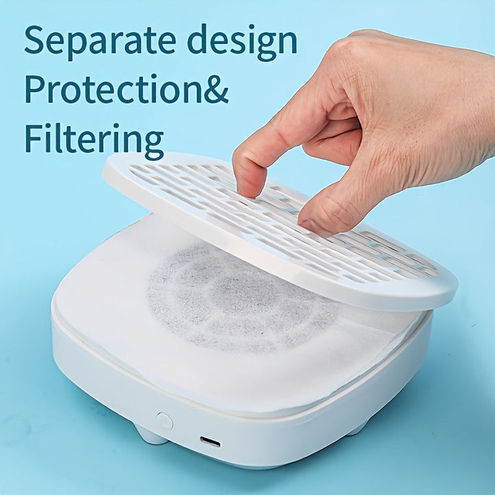 Mini aspiradora de uñas con enchufe USB y filtro - Recogedor de polvo de uñas compacto para uso en escritorio, blanco/azul, operación silenciosa, no necesita batería, perfecto para manicuras de alta calidad en salón, limpiador de polvo de uñas, accesorio