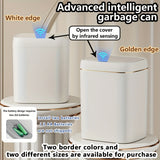 Bote de Basura Inteligente de 1 Pieza con Sensor Infrarrojo, Capacidad de 12L/14L, Alimentado por Batería (Requiere 2 Pilas AA, No Incluidas), Funcionamiento Silencioso, Ideal para Uso en Hogar, Oficina y Escuela, Cubo de Residuos Escolares | Estilo de T