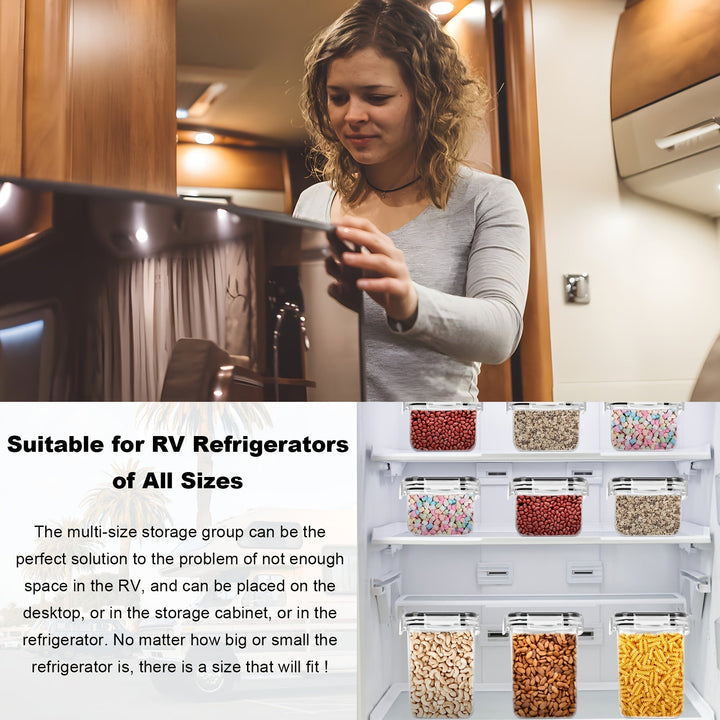 Juego de 5/9 recipientes herméticos para almacenar alimentos, sin BPA, organizadores de cocina y despensa para cereal, comida seca, harina y azúcar, ideal para el hogar