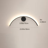 1 pieza de moderno reloj de pared de metal, lámpara de pared de media luna LED, reloj de pared mate negro, muy adecuado para dormitorio, sala de estar, pasillo, escaleras, hotel, restaurante, decoración.