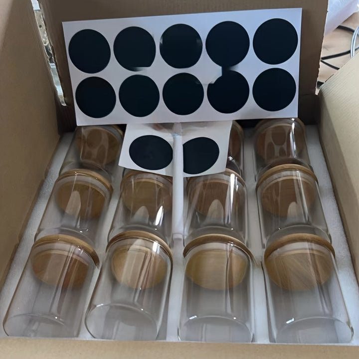 12 frascos de vidrio sellados con tapa abatible, contenedores multiusos para almacenar especias y alimentos secos en la cocina, lavables a mano, reutilizables, no requieren electricidad