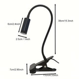 Lámpara de Escritorio con Clip LED USB Flexible con 3 Modos de Iluminación, 10 Niveles de Brillo Regulables, Cuello Ajustable y Sujeción para Cama, Residencia Universitaria o Estudio - Acabado Metálico Mate , Diseño Temático Espacial, Lámparas de Escrito