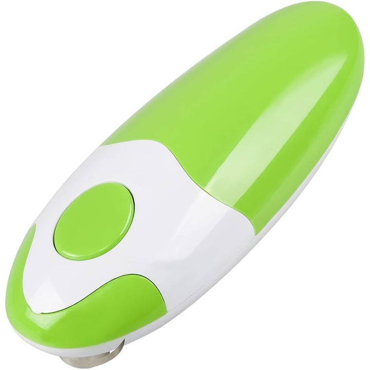 Abrelatas Eléctrico Automático FEIYBA - Operación con un Toque, Seguridad Sin Manos, Diseño Ergonómico Verde y Blanco, Alimentado por Baterías (4 AA No Incluidas) para Uso Fácil en la Cocina, Herramienta Moderna, Acabado Suave en el Mango