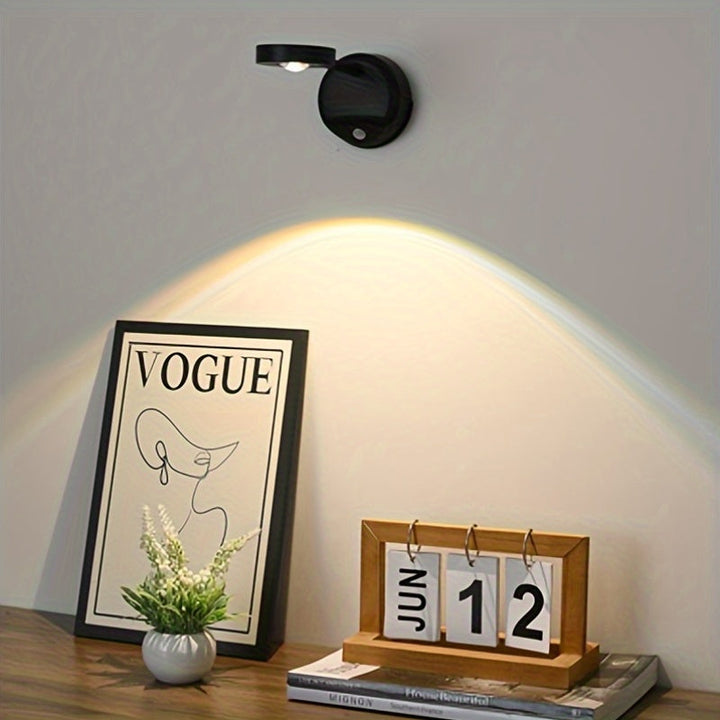 1 pieza de luz de pared LED con sensor de movimiento recargable, inalámbrica, fácil de instalar, perfecta para escaleras, pasillos, salas de estar y dormitorios, control táctil, cuerpo de ABS, luz de sensor de movimiento para interiores.