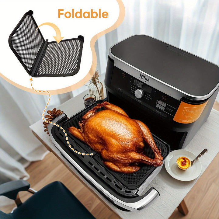 1pc Protector de salpicaduras de silicona para freidora de aire, alfombrilla reutilizable para prevenir salpicaduras de aceite para Ninja AF500, accesorio de cocina y parrilla, baffle antiadherente