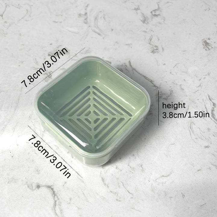1pc Caja De Jabón Cuadrada De Plástico, Contenedor De Jabón De Viaje Con Tapa, Estuche De Jabón Portátil, Caja De Jabón Sellada A Prueba De Polvo, Plato De Jabón Con Drenaje Para Viajes, Camping, Gimnasio, Accesorios De Baño Esenciales