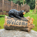 1pc XXOASIS Estatuilla de animal de resina con energía solar, letrero de bienvenida, luz de estatua para exteriores recargable con control de botón, batería de níquel incluida, regalo perfecto para jardín, patio, césped, entrada, estanque, balcón, alféiz