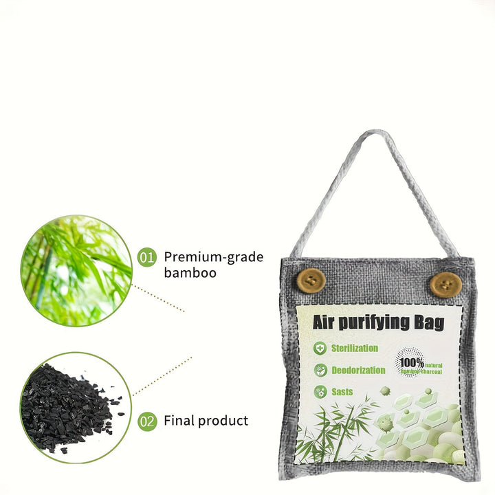 4/6/10 piezas de bolsas de carbón activado de bambú - Adecuadas para colgar armarios, gabinetes de zapatos, casas de mascotas, armarios, sótanos, coches, baños.