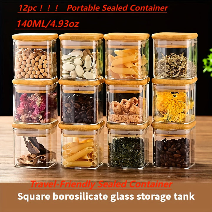 Un conjunto de 12 frascos sellados de 140 ml con pegatinas y bolígrafos para almacenamiento de cocina, almacenamiento de especias, frascos de especias.