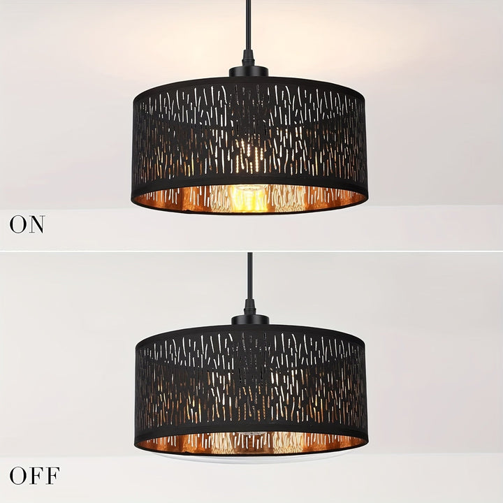 Pantalla de lámpara - Pantallas de lámpara modernas negras para luces de techo con interior dorado, pantallas de lámpara para lámparas de mesa y lámparas de pie, pantalla de lámpara colgante para dormitorio, salón, pasillo y cocina