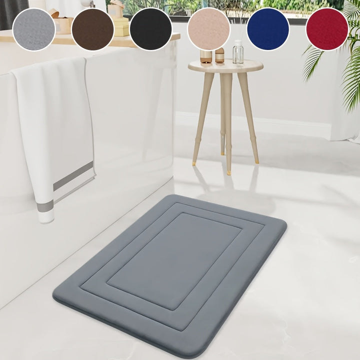 Alfombra de baño de 1 pieza, tapete de espuma con memoria, ideal para baño, decoración de dormitorio, alfombra de sala, absorción rápida, lavable, lavable a máquina, antideslizante grueso, resistente al desgaste, suave y cómodo