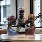 Estatua artesanal de Madre e Hijo africano, Figura de resina para decoración del hogar, Escultura decorativa para estantería, armario, escritorio, soporte de TV y entrada