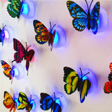 Decoración de pared de mariposa que brilla en la oscuridad con capas dobles y alas adjuntas - Ideal para el hogar, cumpleaños, bodas y decoración de vacaciones, estilos y colores aleatorios, decoraciones de mariposas