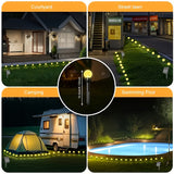Luces solares decorativas con bolas de burbujas, 20 LEDs, 8 modos de iluminación (blanco cálido, blanco cálido, blanco frío), carga solar diurna y encendido automático nocturno, para jardines, césped, caminos, patios, etc