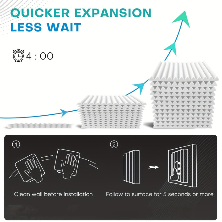 36 piezas de Paneles de Espuma Insonorizante y Blanco 30 * 30 * 2.5cm, Adecuados para Salas de Batería, Estudios de Grabación y Paredes de KTV - Absorbe Ruido e Isola, Panel Modular | Espuma de Alta Densidad, Tablero Acústico con Adhesivo