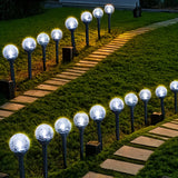Luces solares decorativas con bolas de burbujas, 20 LEDs, 8 modos de iluminación (blanco cálido, blanco cálido, blanco frío), carga solar diurna y encendido automático nocturno, para jardines, césped, caminos, patios, etc