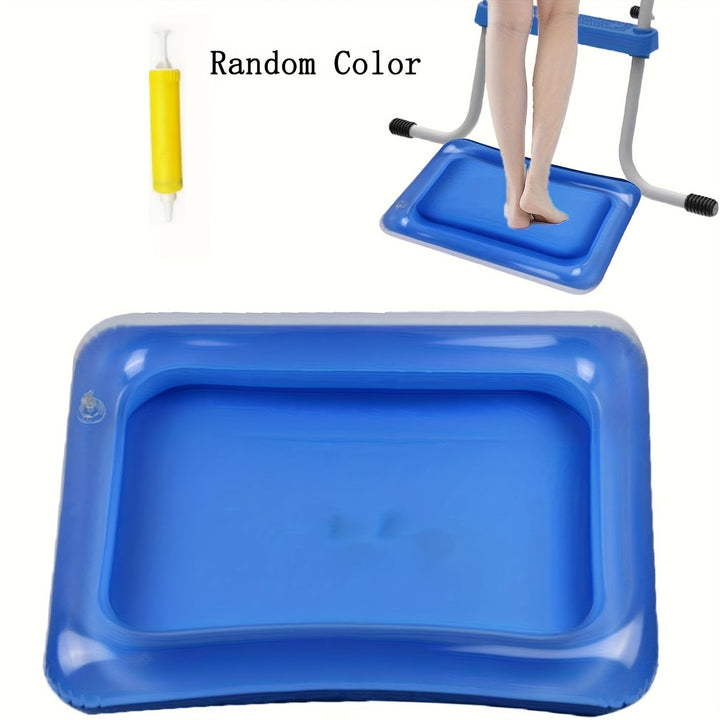 1/2 Piezas Bañera de Pies Inflable Cuadrada, Bañera Portátil para Pies, Escalón de Entrada a la Piscina y Kit de Limpieza y Pedicura