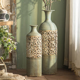 Jarrón retro de hierro forjado hecho a mano