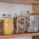 Tarro de Vidrio Transparente de Boca Ancha para Almacenar Comida con Tapa de Acero Inoxidable, Varios Tamaños 3.79/5.68/7.57 L