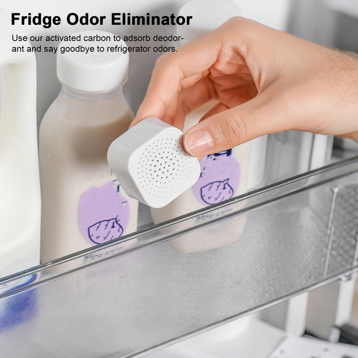 6/12pcs HUUCKY Absorbente de Olores con Carbón Activado - Diseño Cuadrado, Sin Necesidad de Electricidad, Caja Ventilada para Nevera, Congelador y Armarios