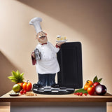 Chef Innovadora de Resina Figura, Figura de Chef Innovadora de Resina con Tablero de Mensajes - Perfecta para el Hogar, Oficina y Exhibición en Estantería - Regalo Ideal para el Día de la Madre, Día del Padre, Navidad