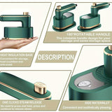Plancha Portátil Mini de 1 Unidad con Calentamiento Rápido en 15s, Plancha Eléctrica a Vapor con Base Giratoria 180° - Ligera y Compacta para Viajes, Tela, Seda, Tejidos de Punto, Poliéster - Compatible con Enchufes US (110V) - Ideal para Viajeros y Prof