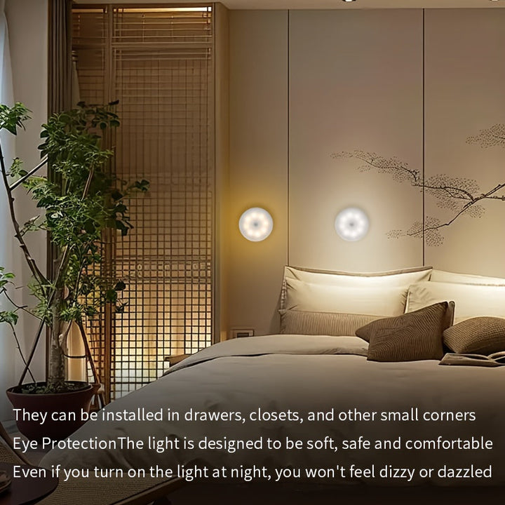 Luz nocturna LED naranja STAR con sensor de movimiento - Detección PIR ultra sensible, encendido/inicio instantáneo, eficiencia energética, desde el atardecer hasta el amanecer, perfecta para baño, mesa de noche, escaleras, pasillo, armario - Instalación