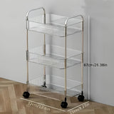 Carrito Organizador de Acrílico Rodante de 1 pieza con 2/3/4 Niveles para Baño y Sala de Estar - Almacenamiento Transparente, Marco Duradero de Acrílico/Metal, Diseño Elegante y Versátil para Cosméticos, Artículos de Tocador, Decoración del Hogar | Marco
