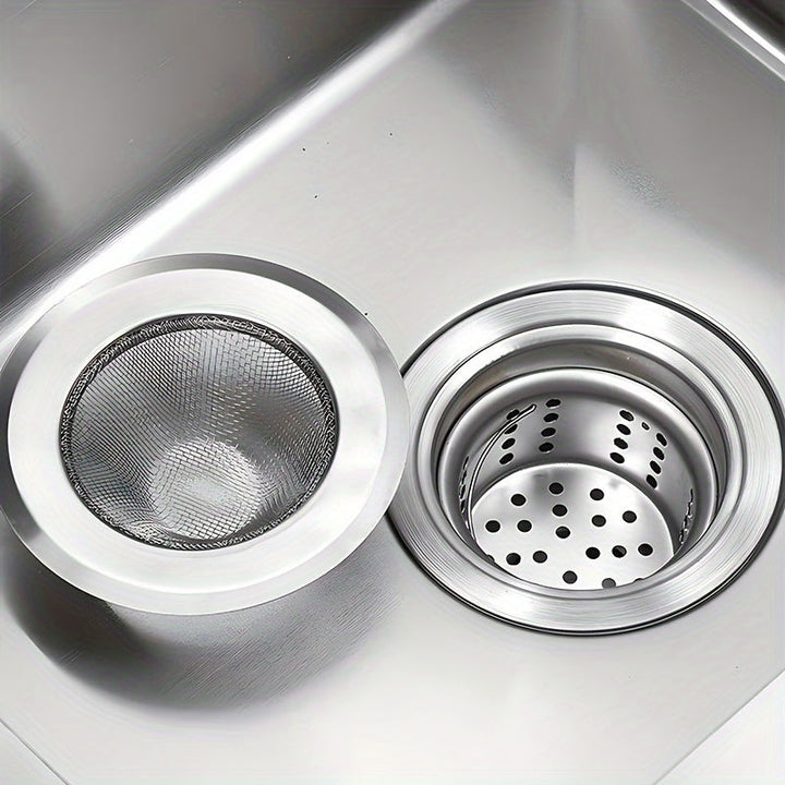 3 piezas de colador de acero inoxidable de alta calidad: Ideal para uso en cocina y baño, evitando eficazmente los atascos y protegiendo su infraestructura de plomería