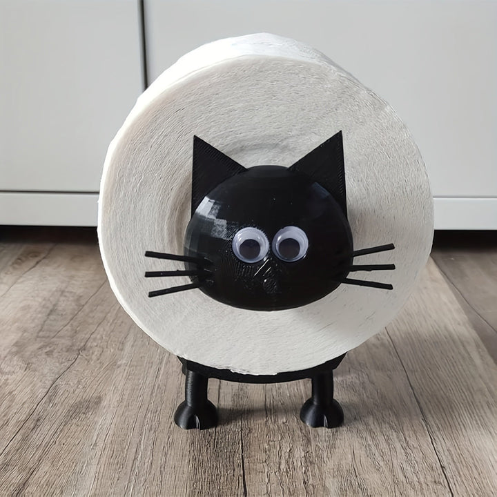 1pc Soporte de Papel Higiénico 3D Impreso en Forma de Gato Divertido y Tierno, Estante para Baño con Diseño Humorístico de Oveja Negra - Decoración Adorable para el Hogar, Añade un Toque Juguetón a tu Espacio - Regalo Ideal para Fiestas