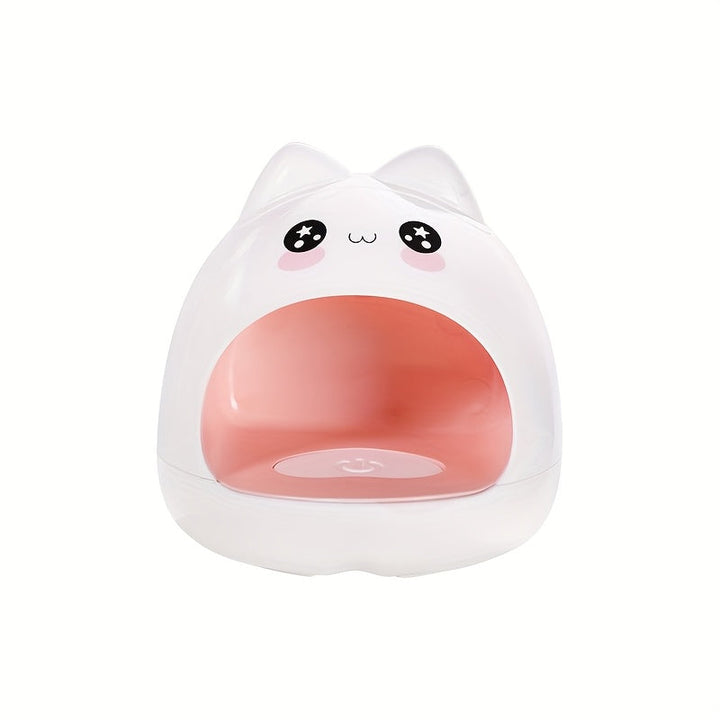 Mini Secador de Uñas LED 24W - Lámpara Portátil para Gel con Temporizador de 60s, Alimentación USB y Sin Luz Negra, Diseño Adorable de Gato para Manos y Pies (Rosa Brillante/Blanco)