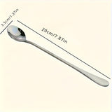 8 cucharitas de acero inoxidable mango largo para té helado, café, helado, aptas para lavavajillas, accesorios de cocina, cubiertos para postres, utensilios para el hogar y la cocina