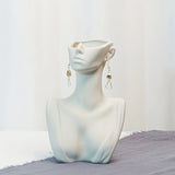 1pc Jarrón Blanco Creativo De Estilo Nórdico Jarrón De Cara Moderno Decorativo Simple Para Oficina Y Hogar