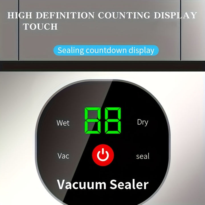 Maquinilla de sellado al vacío portátil con carga USB para alimentos, máquina automática de sellado de alimentos con pantalla LED, ideal para camping, caza y uso en la cocina, almacenamiento de alimentos al aire libre, el mejor regalo del Día de la Madre