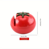 Afilador Manual Portátil en Forma de Tomate - Afilado Rápido y Fácil para Cuchillos de Cocina, Diseño Compacto