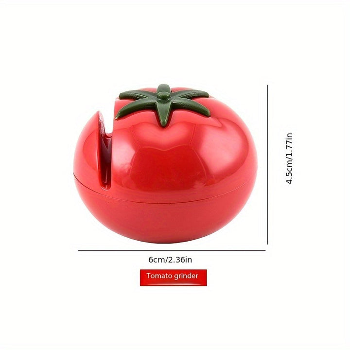 Afilador Manual Portátil en Forma de Tomate - Afilado Rápido y Fácil para Cuchillos de Cocina, Diseño Compacto