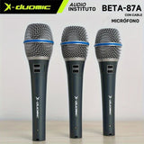 [3 micrófonos X-Duomic BT87A] 3 micrófonos dinámicos profesionales X-Duomic BT87A, ideal para presentaciones en vivo, karaoke y transmisiones