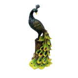 Estatuilla de pavo real con luz solar, adorno de resina con botón de control, batería de níquel de 600mAh, para jardín, patio, césped, estanque, balcón, terraza, decoración navideña y festiva
