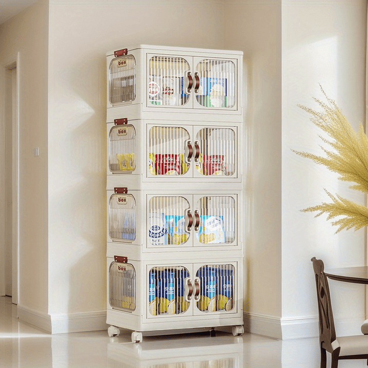 Estantería de Almacenamiento Multinivel con Ruedas y Gran Capacidad sin Instalación, Estante Móvil para Aperitivos Adecuado para Cocina, Sala de Estar y Dormitorio