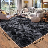 1 alfombra suave y peluda para sala, tapete de poliéster teñido al estilo tie-dye, antideslizante y lavable en máquina, decoración para dormitorio, sala de juegos o residencia estudiantil