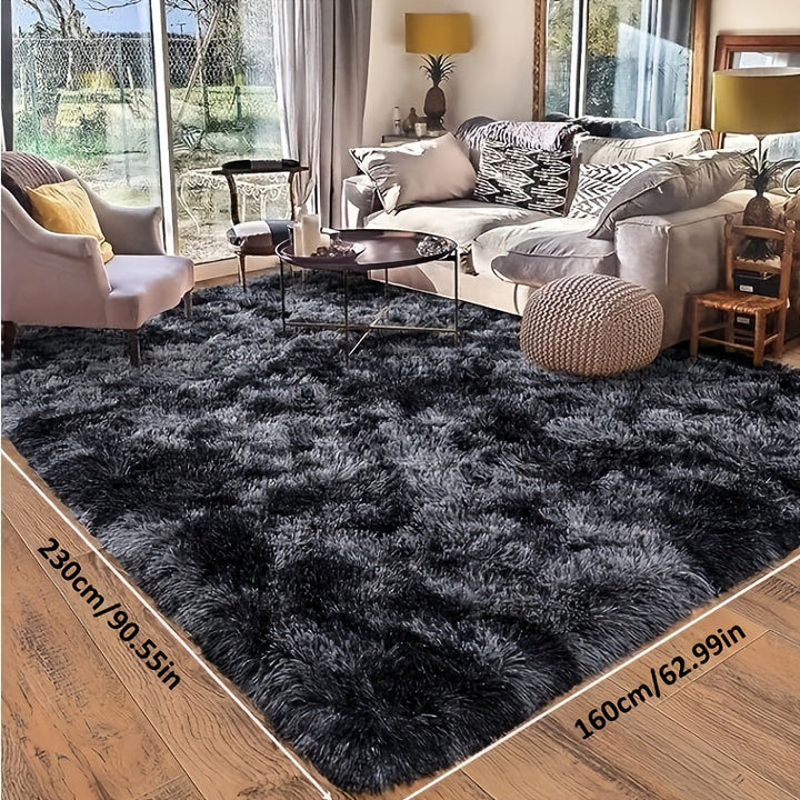 1 alfombra suave y peluda para sala, tapete de poliéster teñido al estilo tie-dye, antideslizante y lavable en máquina, decoración para dormitorio, sala de juegos o residencia estudiantil
