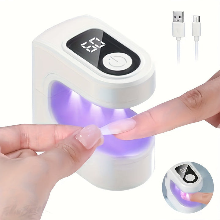 1 pieza, lámpara de uñas cuadrada para dulces - Ideal para uñas de gel, lámpara de secado portátil con doble ajuste de carga USB LED, doble uso para hogar y salón, función de doble temporización de secado rápido, herramientas de uñas modernas | Lámpara d