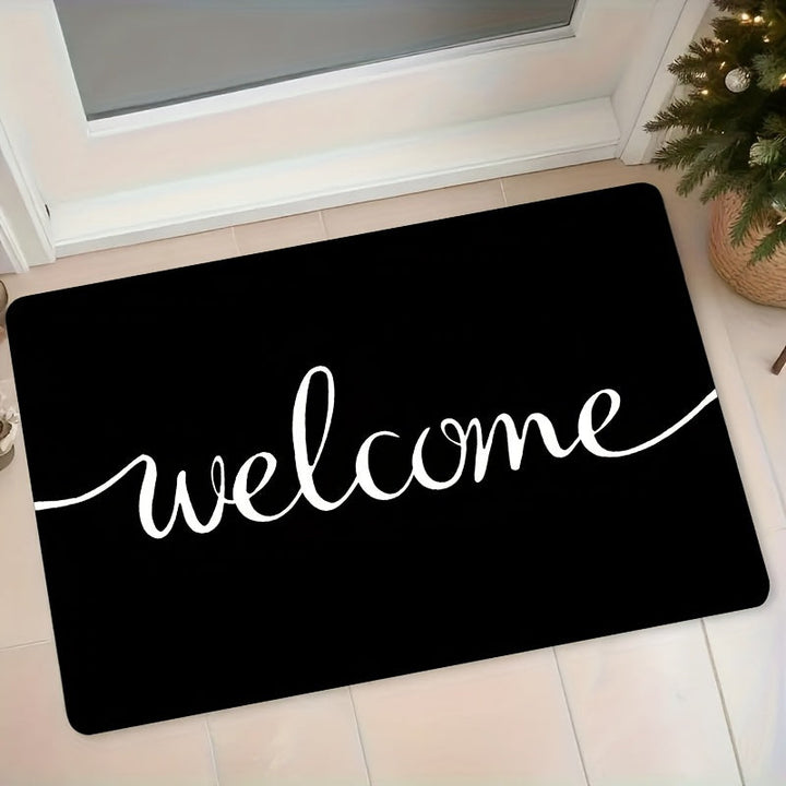 1 pieza de alfombrilla de bienvenida - Antideslizante, resistente al desgaste, fácil de limpiar, alfombrilla rectangular para interiores y exteriores, entrada, patio, áreas de alta circulación, lavable en máquina, alfombrilla de bienvenida para interiore