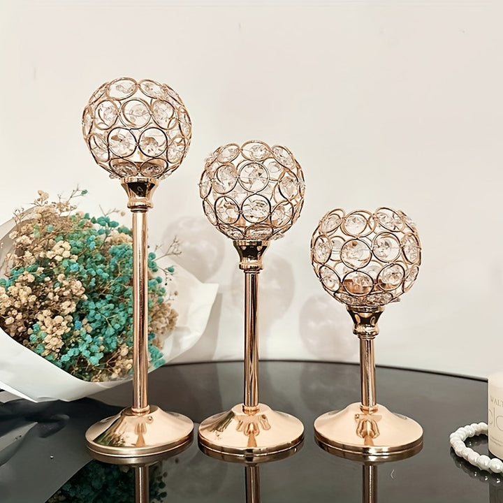 Juego de 3 Portavelas de Cristal Antiviento - Perfecto para Navidad, Cenas de Halloween y Decoraciones de Boda, Accesorios Ideales para Exhibición en Mesa y Fiestas (Velitas No Incluidas), Mejor para el Día de Acción de Gracias