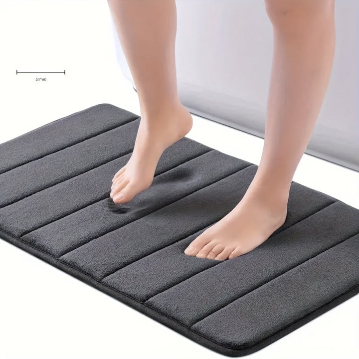 Alfombra de Baño Antideslizante a Rayas - Lavable a Máquina, Suave Vellón de Coral, Perfecta para Sala de Estar, Dormitorio y Pasillo, 1pc, Baño