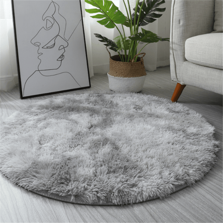 Alfombra Redonda de Peluche - Suave, Lavable a Máquina, Alfombra Esponjosa para Decoración de Dormitorio y Sala de Estar