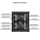 1pc AmaceX CL-2 Caja de DI de alto rendimiento pasiva, construcción de hierro, transformador de impedancia de 1/4", atenuador de entrada, compatible con PC, XLR/salida balanceada/no balanceada, alimentación eléctrica de la habitación, ≤36V